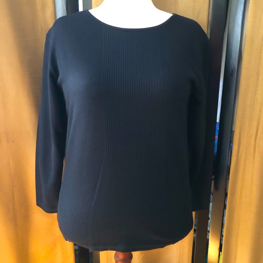 Ribbed Black Long Sleeve Tee